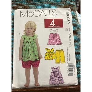 McCalls pattern 6059 toddler dress top shorts